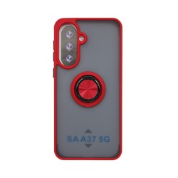 Capa com Anel de Suporte para Samsung Galaxy A37 5G Vermelho Fumado